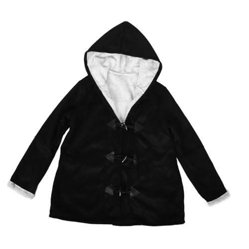 Manteau à capuche avec bouton corne pour femme en hiver confortable