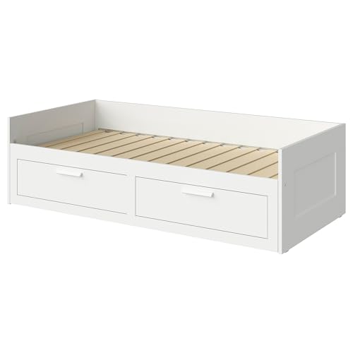 ProTuning BRIMNES Marco de sofá cama con 2 cajones, blanco, 80 x 200 cm