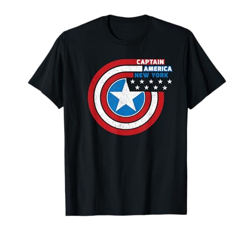 T-shirt Captain America vintage bouclier Marvel vêtement geek New York