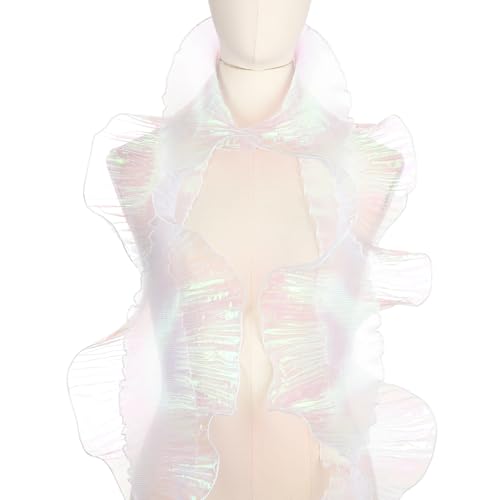 Tulle Décoratif Volant Blanc Iridescent Idéal pour Robe de Mariée et Sac DIY