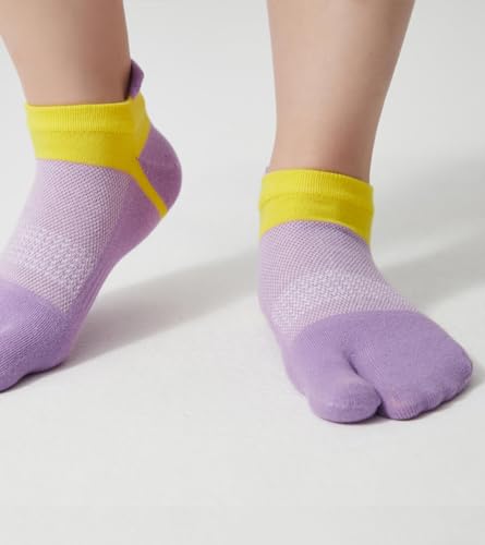 Image of Women's Solid 2 Toe Flip Flop Tabi Socks Geta Ankle Cotton 5 /6 Pairs