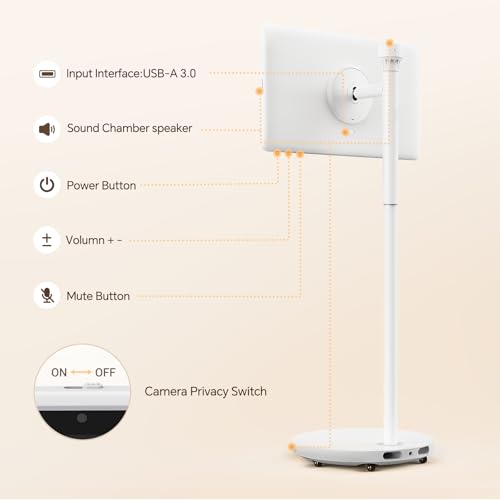Image of 27 inch Portable TV with Hi-Fi Audio, 44W Quad Speakers & Subwoofer | Smart Portable TV on Wheels with Android 14 EDLA , 8GB+128GB, 5MP Privacy Camera, Voice Remote Control Touch Screen Monitor