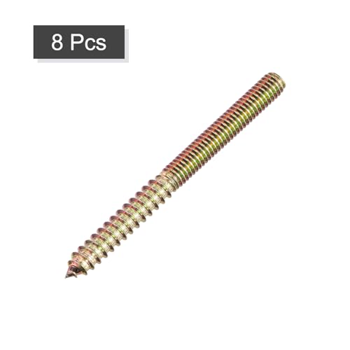 Image of uxcell 5 /16-18x3-3 /4 Hanger Bolts, 8pcs Double Ended Screws Wood Dowel Screws for Furniture
