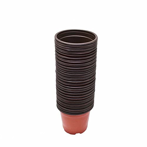 Costcom 100 PCS Plastic Plant Flower Pots 8 Sizes Nursery Seedlings Container Flowerpot Seed Starting, Flower Pots, Transplanting Containers