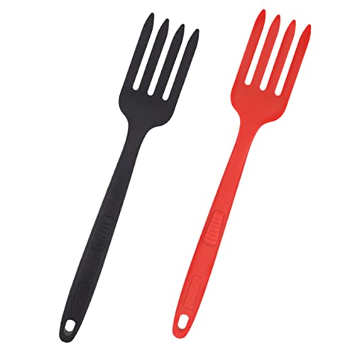 GRIRIW Silicone Salad Forks Set of 2 Wear-resistant Reusable Easy to Clean for Kitchen Use