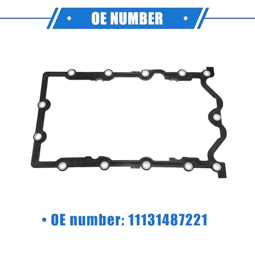 Image of Oil Pan Gasket Compatible for Mini Cooper 1.6l 1597cc 2004-2008, Durable Rubber Black Transmission Pan Gasket