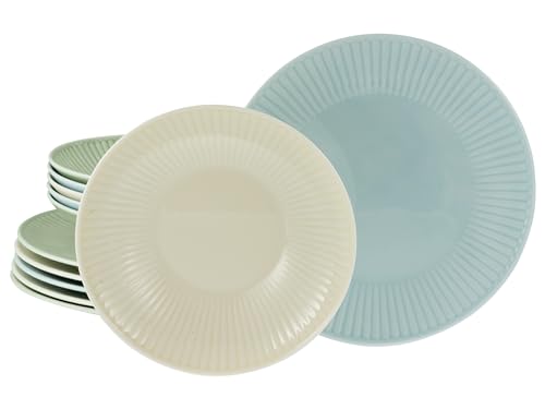 CreaTable, 24033, Serie Valencia Pastell, 12-teiliges Geschirrset für...