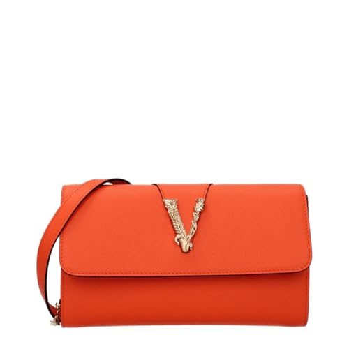 Versace Medusa Orange Leather Clutch