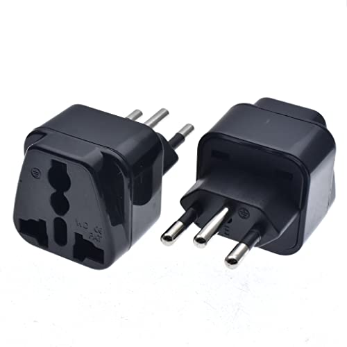 Lot de 2 adaptateurs d'alimentation britanniques vers suisses Noir Cover