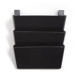 TRU RED Unbreakable 3-Pocket Plastic Letter Wall File, Black, 6/Carton