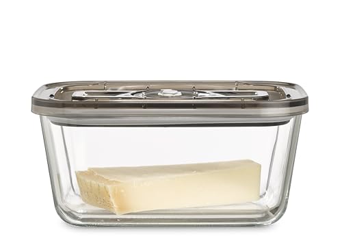 Listado de botes para envasar al vacio mas vendidos 9 Caso Vacío Fresco de Vidrio 1500 ml Rectángulo Transparente Básico Recipiente de Vacío Apto para Microondas y Lavavajillas
