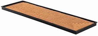 Anji Mountain AMB0BT4F-018 Black Rubber Boot/Shoe Tray with Coir, Fits 4 Pair (46.5" Wide), Rectangle Embossed Insert