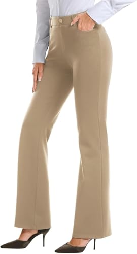 La mejor selección de Pantalones para Dama de esta semana. 42 Pantalones de Vestir Mujer, Pantalón Acampanado Dama con 4 Bolsillos, Cintura Alta y Elásticos, Adecuados para el Trabajo, Ocasiones (MX/US, Alfa, X-Grande, XX-Grande, Regular,...