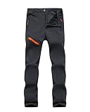 Pantaloni da Trekking da Uomo Pantaloni da Montagna Donna Pantaloni Softshell Outdoor Caldo Pantaloni Invernali con Tasche Cerniera,Grigio-Uomini,S