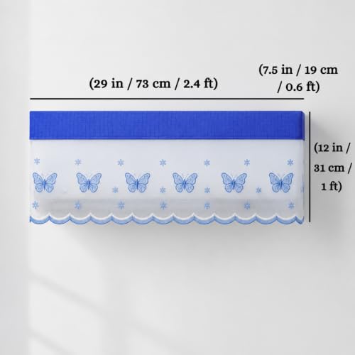 Image of Split AC Dust Cover Indoor Unit | Machine Washable Breathable Net Mesh AC Cover | Anti Dust Protection for 1 Ton & 1.5 Ton Air Conditioner | Easy Install, Reusable (Blue Color)