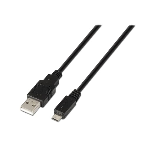 VoltShine Cable USB 2.0 tipo A a micro B, 1.8 m, color negro, ideal para cargar y transferir datos en dispositivos compatibles.