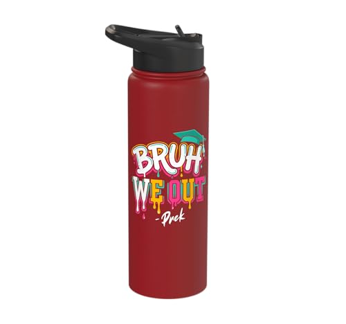 Prek Bruh We Out Graduation Drip Lettering kids Stainless Steel Insulated Water Bottle