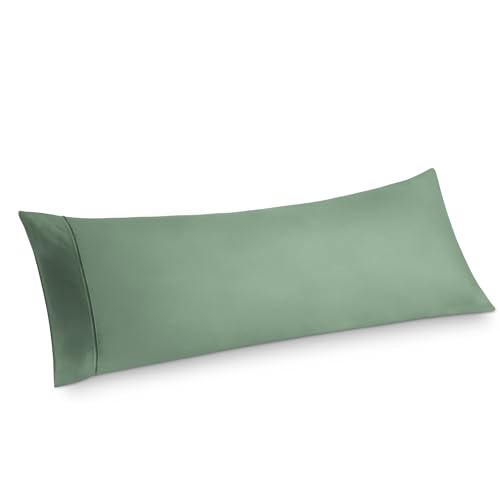 Image of Bedsure Body Pillow Case Cover - Sage Green Brushed Microfiber Long Pillow Cases, Ultra Soft and Cozy Body Pillowcase with Envelope Closure for Kids, Wrinkle, Fade Resistant, 1 Pack, 20x54 Inches