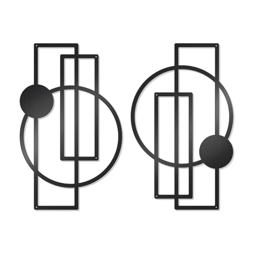 OYEFLY 2 Pcs Metal Abstract Wall Art,Modern Geometric...
