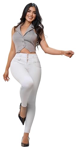 Fiorella Shapewear Pantalones Colombianos Levanta Cola | Butt Lifting Colombian Jeans for Women | High Waisted Push Up 538W4