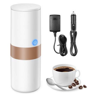 Aicok Cafetera Eléctrica Portátil Compatible con Cápsulas K-CUP, Cafetera de Viaje con Cargador de Pared y Cargador de Coche, Adecuado para Camping, Viajes, Oficina y Hogar