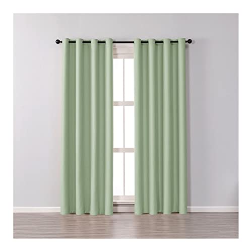 Banemi Vorhang Kurz Verdunkelung, Vorhang mit Ösen Kurz 2er Set Polyester Einfarbig Dekorative Vorhänge für Wohnzimmer 107x138cm Grün Banemi Vorhang Kurz Verdunkelung, Vorhang mit Ösen Kurz 2er Set Polyester Einfarbig Dekorative Vorhänge für Wohnzimmer 107x138cm Grün