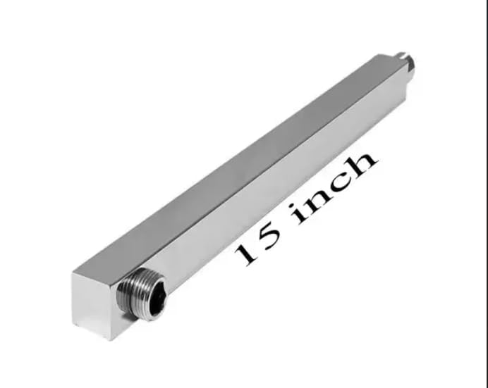 Image of 8 inch shower With 15 inch Arm Stainless Steel 304 shower head 8 inch, luxury bathroom shower 8 x 8 size, heavy metal SS-304 grade material, Ultra slim, Silver, 1 set, 15 inch arm