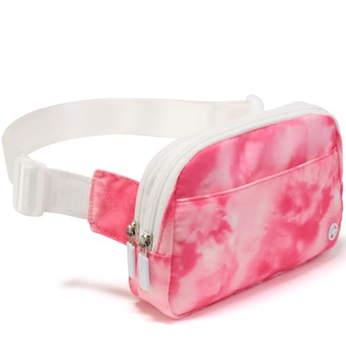 Image of Pander Nylon Fanny Pack Belt Bag for Women with 5 Zipper Pockets | Nylon belt bag with five zippered pockets, a dedicated card slot and an adjustable strap for crossbody or waist wear