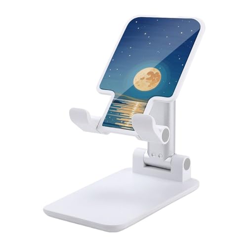Support de téléphone pliable et réglable avec motif lune pour iPhone et Android