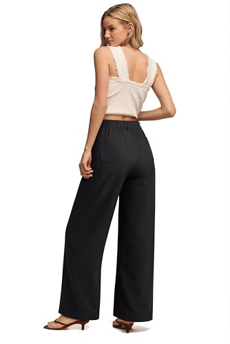 NIMIN Wide Leg Dress Pants Women 2026 High Waisted Trousers Pants Trendy Black Slacks Business Casual Outfits with Pockets M - image 4
