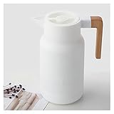 XYAGYUND Termos, Boccette Termiche for Bottiglie con Manico in Legno Bottiglie Rivestimento in Vetro Pentola Isolante(White)