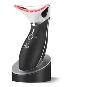 Ms.W Red Light Neck Face Massager, Facial Massager with Hot & Cold Modes for Skin Care, Vibration for Skin Tightening and Rejuvenation(Black)