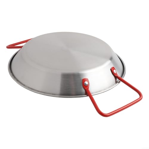 Paellera de acero inoxidable de 20 cm, sartén para servir mariscos, olla de cocina, utensilios de cocina, color plateado