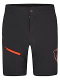 Ziener Kinder Natsu Fahrrad-Shorts mit Innenhose - Mountainbike/Outdoor/Freizeit - atmungsaktiv,schnelltrocknend,gepolstert, Black.New red, 128