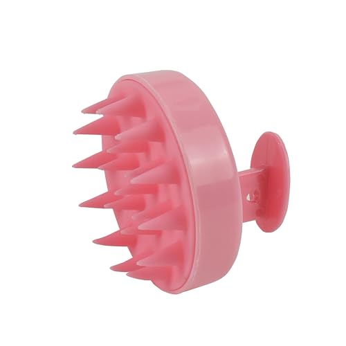 Image of NFI essentials Hair Comb Brush Head Scalp Massager Scrubber, Adults Children Thick /Thin Hair, Mold-Free Solid Silicone for Healthy Hair Growth Dry Scalp Dandruff (Pink)