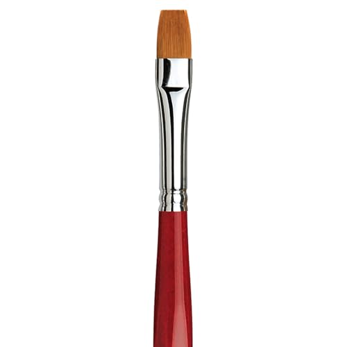 Image of da Vinci Watercolor Series 5880 CosmoTop Spin Paint Brush, Flat Synthetic with Red Handle, Size 10 (5880-10)