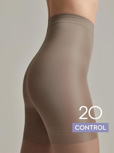 Image of Conte Women's Nude Body Shaping Sheer Compression Pantyhose Tights - Control