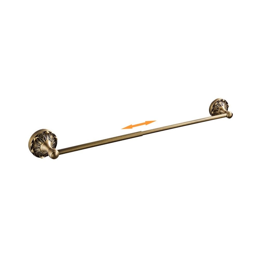 Haoxueli Single Towel Bar For Retro Decoration Users Antique Brass Wall Mounted Bathroom Hardware Set Towel Rack Tissue Holder Hook And Cup For Neat Toiletries Storage(Single Towel Bar)