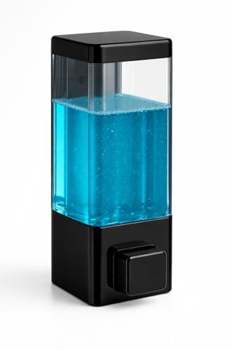 Image of Wall Mounted Liquid Soap Dispenser | Manual Handwash & Sanitizer Dispenser | Refillable Bathroom & Kitchen Soap Dispenser | Leak-Proof Push Button Design | Black
