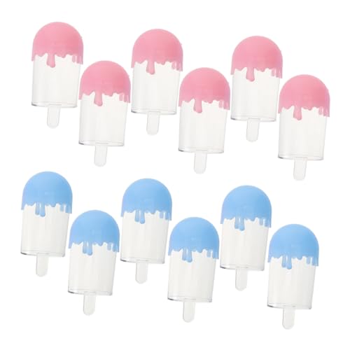 GRADENEVE 24個多機能収納アイスキャンディー型パーティーフェイバーボックス 透明プラスチック製耐衝撃キャンディー収納容器 誕生日会 ベビ