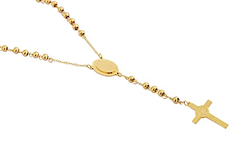 My Daily Styles - Rosary Necklace - Rosary Beads Catholic for Men - Crucifix Pendant with Our Lady of Guadalupe Medal - Stainless Steel Religious Necklace - Spiritual Emblem of Valor, Faith, & Hope3