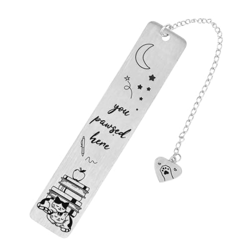 Cat Bookmark for Women Men, Cute Metal Sleeping Cat Book Mark Bookmark Reading Accessories for Friends Readers Club Book Lover Gift