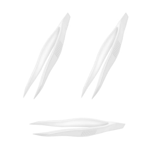 YKEBVPW 3Pcs Contact Tweezers for Soft Contacts Silicone Lens Remover Tool with White Applicator Compact 5in Contact Removal Tools for Lenses Easy to Use Tweezer for Daily and Monthly Lens Handling