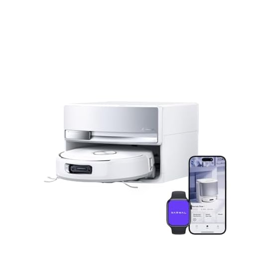 NARWAL Flow Saugroboter mit Kompaktstation, Auto-Wasserversorgung und Entwässerung, 22.000 Pa, FlowWash-Moppsystem, CarpetFocus-Teppichreinigung, 45-80°C Spülen und Heißlufttrocknung, Intelligente App