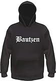 Bautzen Kapuzensweatshirt - Altdeutsch Bedruckt - Hoodie Kapuzenpullover 2XL Schwarz