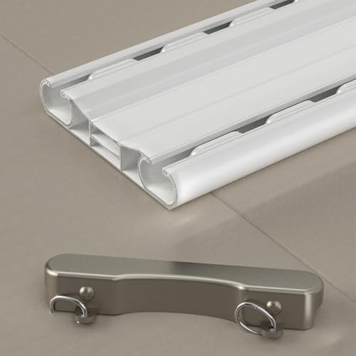 Tringle à rideaux double robuste en acier pour plafond - 4