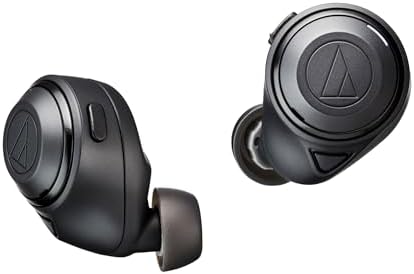 Audio-Technica ATH-CKS50TW BK Wireless Earbuds, Bluetooth Wireless Earphones, Noise Cancelling, Deep Bass, Up to 50 Hours Playback, Earphones, 20 Hours Playback, Enhanced Call Quality, Noise