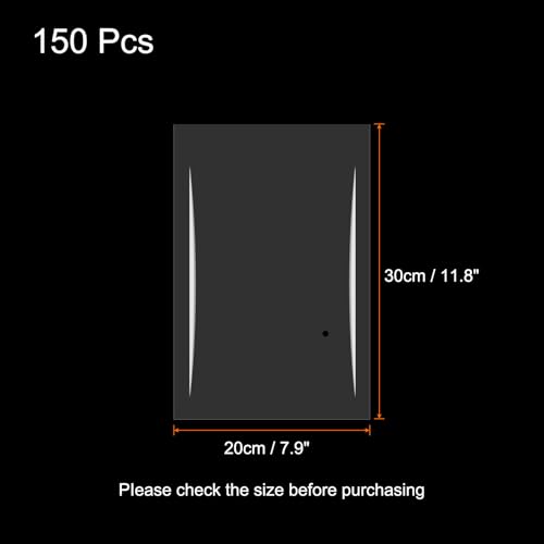 QUARKZMAN 150 Stück Wärmeschrumpfbeutel, 20 x 30 cm, POF Transparente Wärmeschrumpffolie für Geschenkkörbe, Verpackungssammlung, hausgemachte DIY, handgefertigte Bastelarbeiten, Kekse