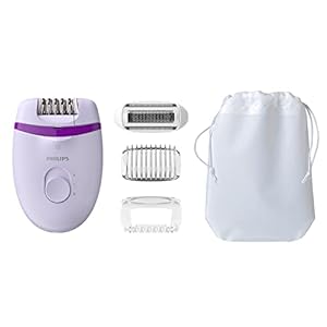 Philips Epilator Satinelle Essential – Compacte epilator met snoer – 2 Snelheidsstanden voor dunnere en dikkere haren – Ingebouwde verlichting – Afspoelbaar epileerhoofd – Wit – BRE275/30
