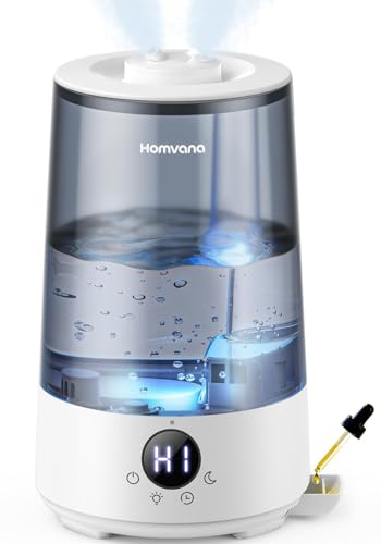 Homvana Humidifiers for Bedroom Home, 3.6 L Cool Mist Top-Fill 34H Super Long Time, Quiet 23dB, Baby...
